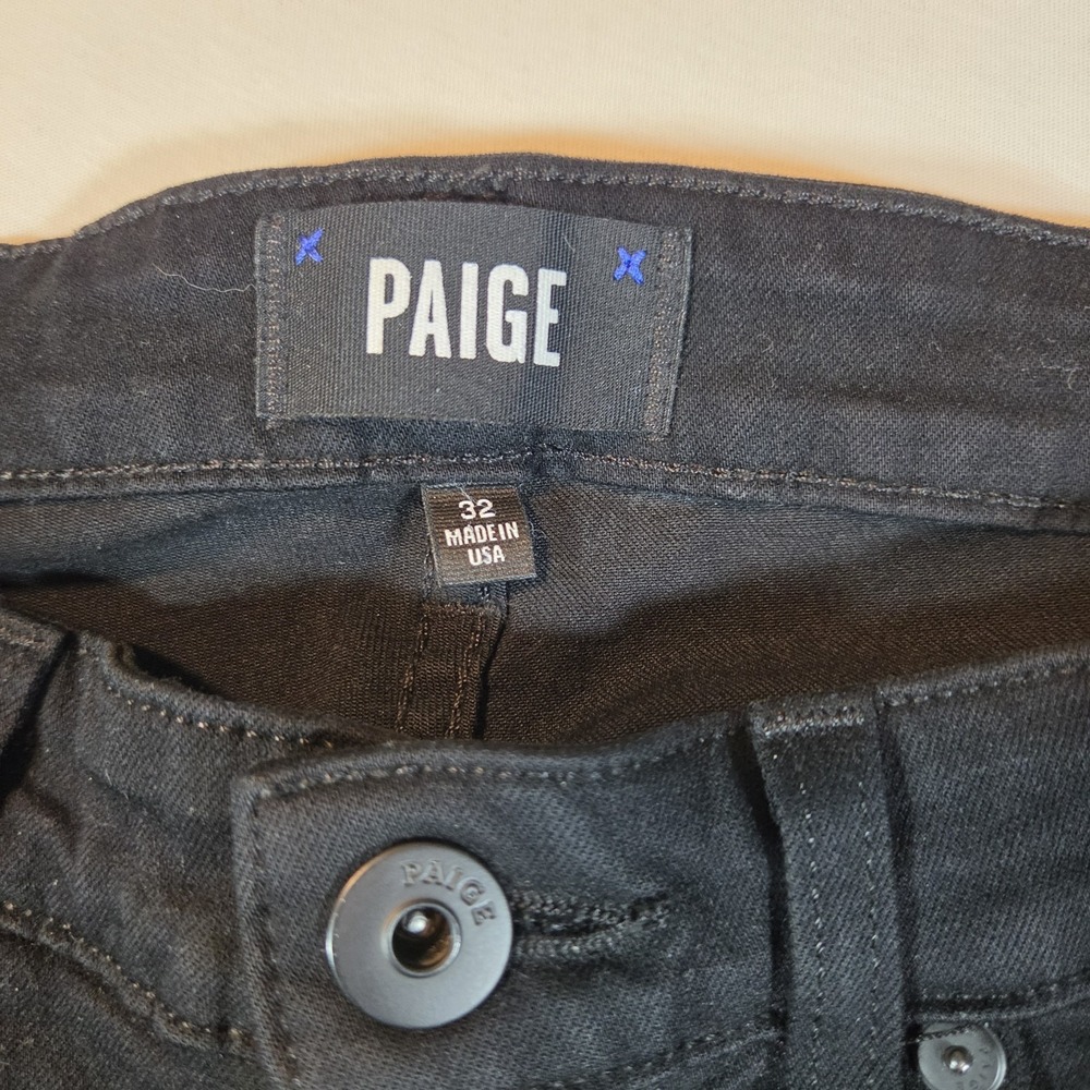 Paige Jeans Croft Skinny Fit Mens Size‎ 32 Made In The USA Black Denim - Picture 7 of 11